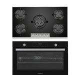 Campomatic Built-in Bundle | 90cm Oven Gas/Gas +Top Black Glass