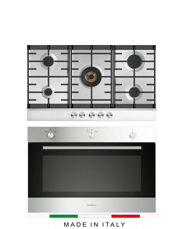 CampomaticBundle Oven Made In Itay +Top 90 Inox Campomatic Built-in Bundle | 90cm Oven Gas/Gas (Made In Italy) +Top SXS - Image 1