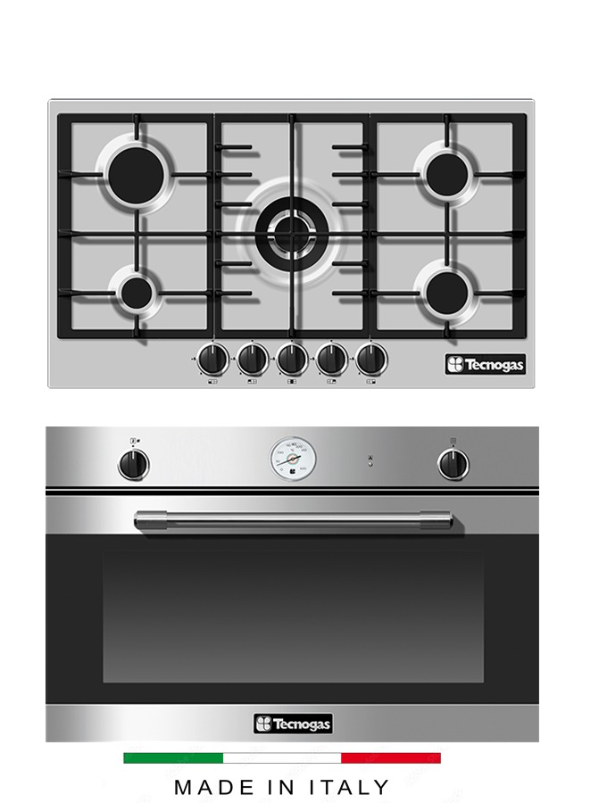 Tecnogas90inox Tecnogas Built-in Bundle | 90cm Oven Gas/Gas +Top SxS - Image 1