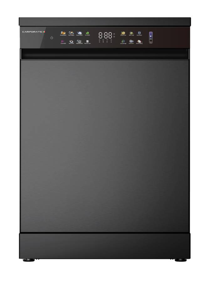 Campomatic-Dishwasher-DW99C.jpg Campomatic 15 Setting Dishwasher Black Glass - DW99CB - Image 1